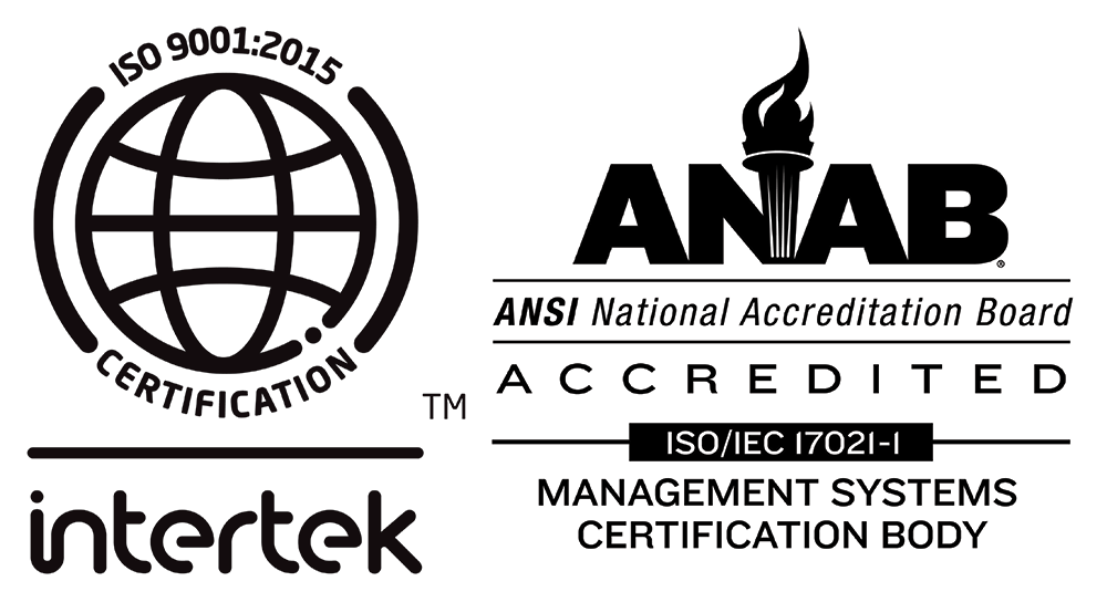 ISO 9001 and ANAB logo ISO 9001 and ANAB